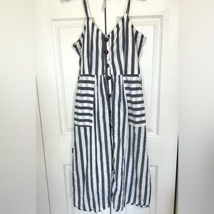 Striped Mid-Length Dress